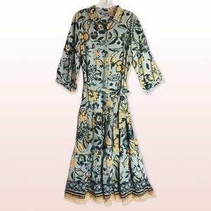 NWT Figueroa & Flower Tiered Peasant Boho Maxi Dress w Sash Size XL